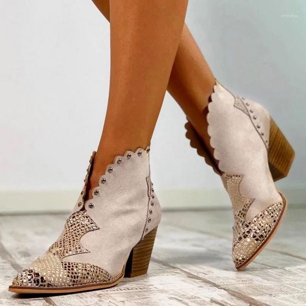 women rivet boots female autumn winter snake print leather cowboy ankle boots pointed toe wedge heels shoes woman dropship1, Black
women rivet boots female autumn winter snake print leather cowboy ankle boots pointed toe wedge heels shoes woman dropship1, Black
