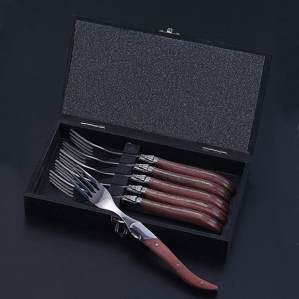 forks 6pc stainless steel fork set w/ rose wood handles in wooden gift box 8.7inch steak knife restaurant home
forks 6pc stainless steel fork set w/ rose wood handles in wooden gift box 8.7inch steak knife restaurant home