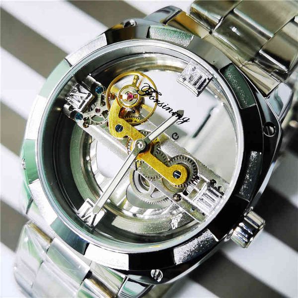 forsining men's automatic mechanical watches transparent golden bridge wristwatch roman numerals watch for men relogio masculino, Slivery;brown
forsining men's automatic mechanical watches transparent golden bridge wristwatch roman numerals watch for men relogio masculino, Slivery;brown