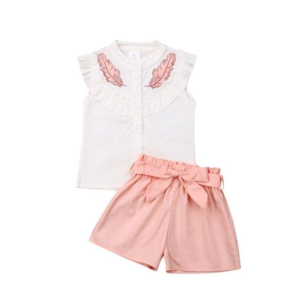1-6years toddler kids baby girls clothes sleeveless shirt bow solid color shorts 2pcs summer outfits set, White
1-6years toddler kids baby girls clothes sleeveless shirt bow solid color shorts 2pcs summer outfits set, White