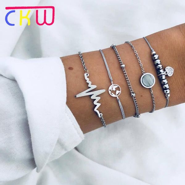 link, chain ckw 5-piece set black bead round mosaic crystal stone bracelet vintage lobster-claw-clasps metal bracelets
link, chain ckw 5-piece set black bead round mosaic crystal stone bracelet vintage lobster-claw-clasps metal bracelets