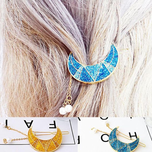womens half moon geometric hair clip faux pearl tassels pendant hairpins glitter sequins metal alloy ponytail clamp barrettes
womens half moon geometric hair clip faux pearl tassels pendant hairpins glitter sequins metal alloy ponytail clamp barrettes