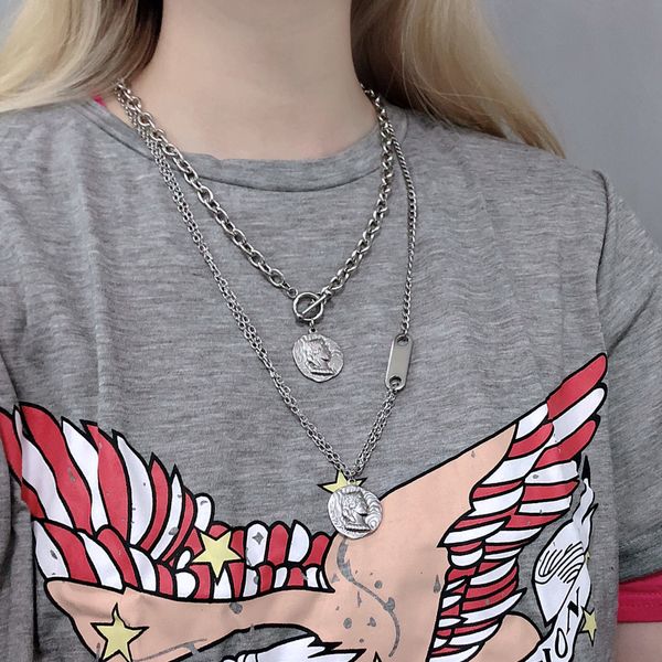 fat tiger jewelry irregular round coin fashion necklace human like roman gold queen sweater chain, Silver
fat tiger jewelry irregular round coin fashion necklace human like roman gold queen sweater chain, Silver