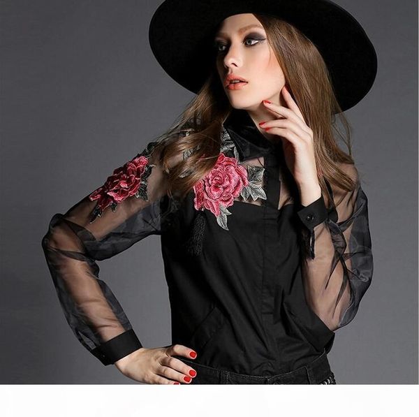 2016 spring new european and american women print flower shirt blouse embroidered gauze organza long-sleeved white woman shirts blouses
2016 spring new european and american women print flower shirt blouse embroidered gauze organza long-sleeved white woman shirts blouses