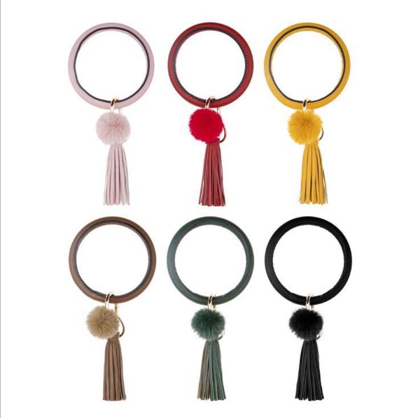 bracelet keyring bangle with fluffy ball tassel pu leather key holder wristlet keychain women girls fashion jewelry dhf736
bracelet keyring bangle with fluffy ball tassel pu leather key holder wristlet keychain women girls fashion jewelry dhf736