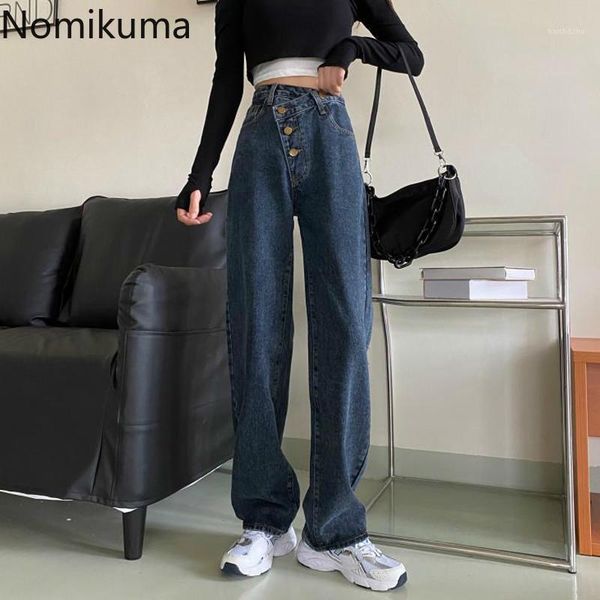 nomikuma autumn winter women jeans pants korean irregular buttons high waist long trousers causal straight demin pants 6d3931, Black;white
nomikuma autumn winter women jeans pants korean irregular buttons high waist long trousers causal straight demin pants 6d3931, Black;white