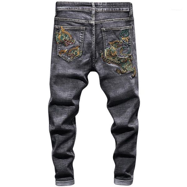 men's new embroidery faucet jeans autumn winter black stretch denim trousers male slim primary color straight jeans plus size1, Blue
men's new embroidery faucet jeans autumn winter black stretch denim trousers male slim primary color straight jeans plus size1, Blue