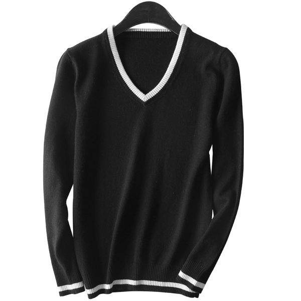 2021 new color-impact ee v-neck pullover autumn winter cashmere cotton blend women pull femme hiver casual knitted sweater kg9l, White;black
2021 new color-impact ee v-neck pullover autumn winter cashmere cotton blend women pull femme hiver casual knitted sweater kg9l, White;black