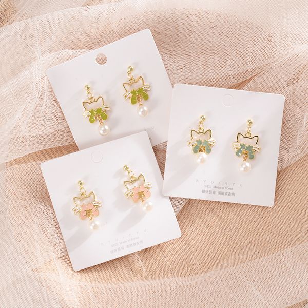 wholesale s925 silver needle pin dongdaemun small fresh fashion cute cartoon cat dripping quality lovely earrings for young woman girl, Golden;silver
wholesale s925 silver needle pin dongdaemun small fresh fashion cute cartoon cat dripping quality lovely earrings for young woman girl, Golden;silver