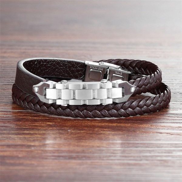 xqni bicycle chain with toggle-clasps combination stainless steel genuine leather bracelet for men brown rope chain for gift sqciuw, Golden;silver
xqni bicycle chain with toggle-clasps combination stainless steel genuine leather bracelet for men brown rope chain for gift sqciuw, Golden;silver