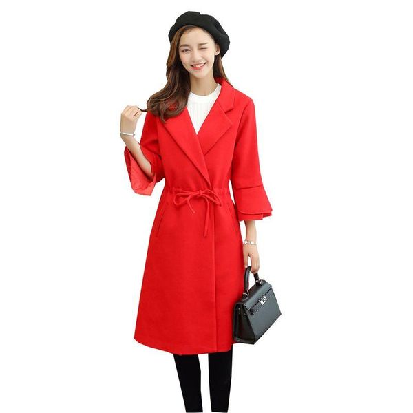 elegant women autumn winter warm slim woolen jacket outwear female casual turn down collar flare sleeve belt pockets coat o713, Black
elegant women autumn winter warm slim woolen jacket outwear female casual turn down collar flare sleeve belt pockets coat o713, Black