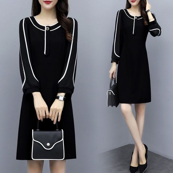 2020 autumn new korean dress fashion women's long sleeve dress with slim body and fashionable little man txdya, Black;gray
2020 autumn new korean dress fashion women's long sleeve dress with slim body and fashionable little man txdya, Black;gray
