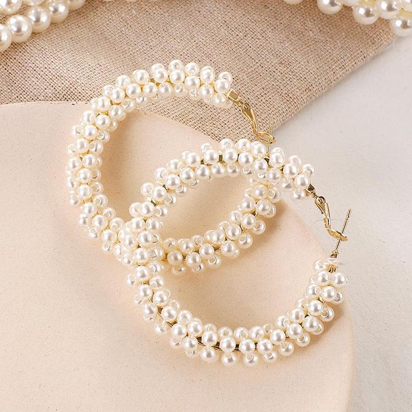 Lifefontier Oversized Pearl Hoop Earrings For Women Girls Temperament Geometric Korean Big Circle Earring Fashion Jewelry Gift, Silver
Lifefontier Oversized Pearl Hoop Earrings For Women Girls Temperament Geometric Korean Big Circle Earring Fashion Jewelry Gift, Silver