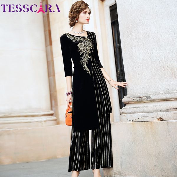 tesscara women autumn & winter elegant velvet pant suit set female vintage two piece set embroidery designer two-piece suits 201120, White
tesscara women autumn & winter elegant velvet pant suit set female vintage two piece set embroidery designer two-piece suits 201120, White