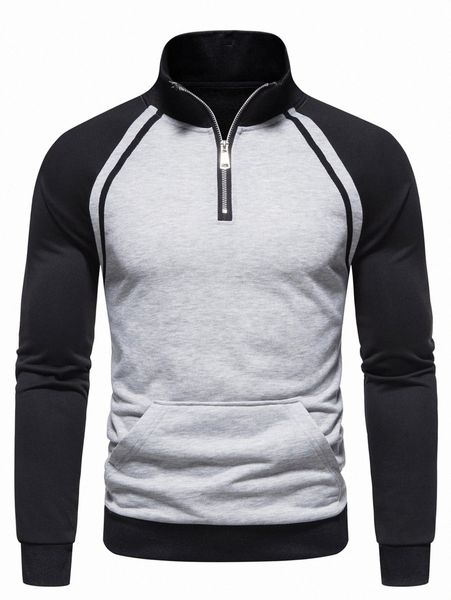men quarter zip raglan sleeve sweatshirt f4ml#, Black 
men quarter zip raglan sleeve sweatshirt f4ml#, Black