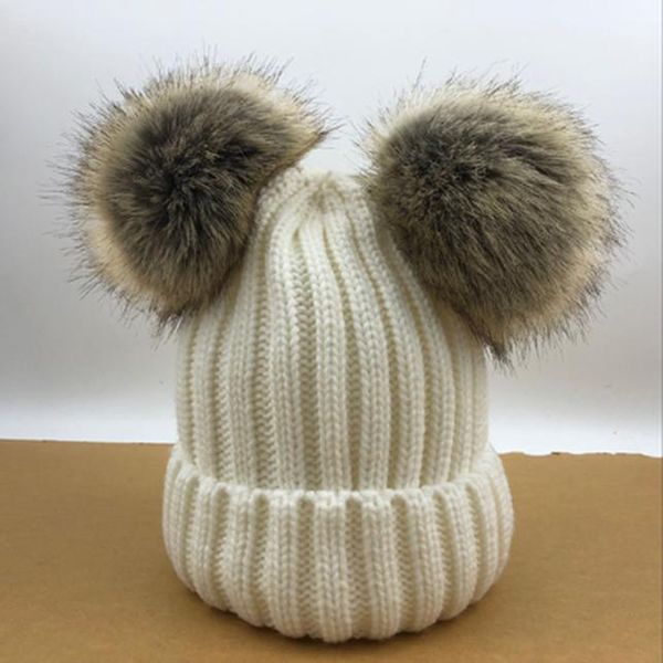 baby girls boys winter warm gorros para bebe big size 15cm faux fur pompom ball kids women knitted beanies hat bbyysk alice_bag, Black;white 
baby girls boys winter warm gorros para bebe big size 15cm faux fur pompom ball kids women knitted beanies hat bbyysk alice_bag, Black;white