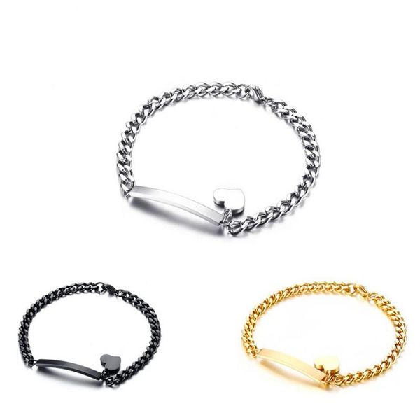 5pcs/lot real stainless steel bend rectangle bar bracelet heart charm chain bracelets 3 colors women jewelry, Golden;silver
5pcs/lot real stainless steel bend rectangle bar bracelet heart charm chain bracelets 3 colors women jewelry, Golden;silver