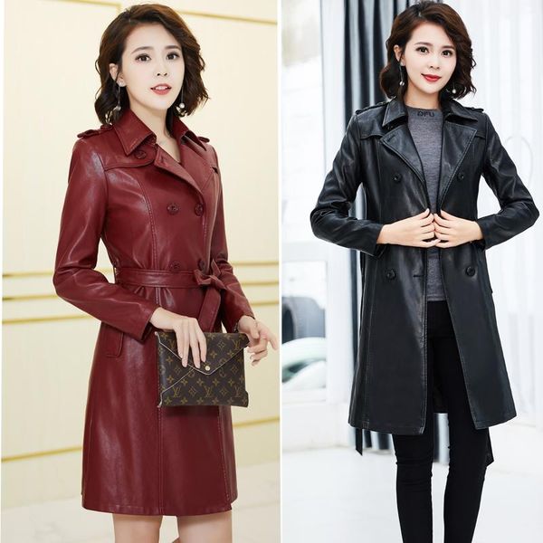 autumn winter new women long stitching belt slim leather jacket women new leather coat jacket plus size 4xl, Black
autumn winter new women long stitching belt slim leather jacket women new leather coat jacket plus size 4xl, Black