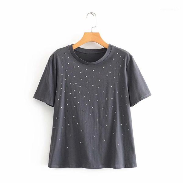 women's t-shirt 2021 women fashion solid rivet decoration casual knitted female o neck short sleeve basic chic t shirt leisure t6351, White
women's t-shirt 2021 women fashion solid rivet decoration casual knitted female o neck short sleeve basic chic t shirt leisure t6351, White