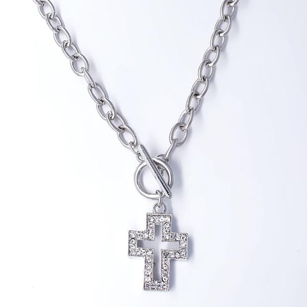 delicate rhinestone crystal hollow cross pendant necklace simple ot buckle female lucky necklace customizable wholesale, Silver
delicate rhinestone crystal hollow cross pendant necklace simple ot buckle female lucky necklace customizable wholesale, Silver
