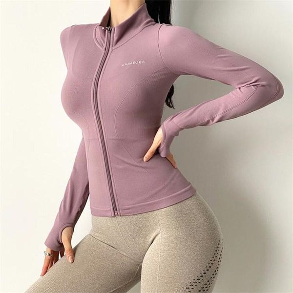 autumn seamless sports coat women zipper training quick dry fitness running jacket stand-up collar tight gym clothing yoga, Black;red
autumn seamless sports coat women zipper training quick dry fitness running jacket stand-up collar tight gym clothing yoga, Black;red