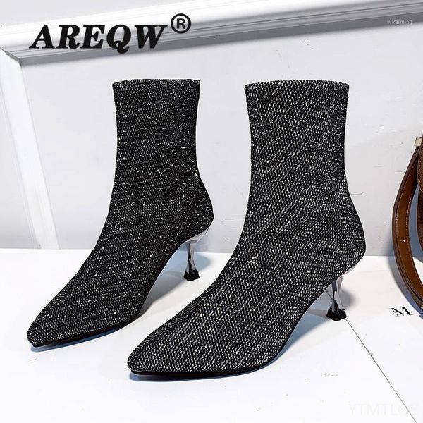 boots 2021 winter sock low high heel ankle luxury women desiger glitter short party shoes sequined cloth1, Black
boots 2021 winter sock low high heel ankle luxury women desiger glitter short party shoes sequined cloth1, Black