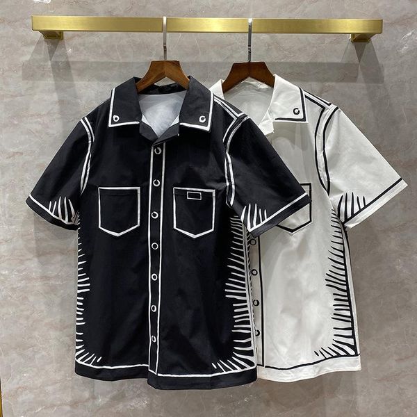 high-end design short sleeve women blouse shirts fashion turn-down collar hand-paint graffiti line cotton shirt blouses 2020 new, White
high-end design short sleeve women blouse shirts fashion turn-down collar hand-paint graffiti line cotton shirt blouses 2020 new, White
