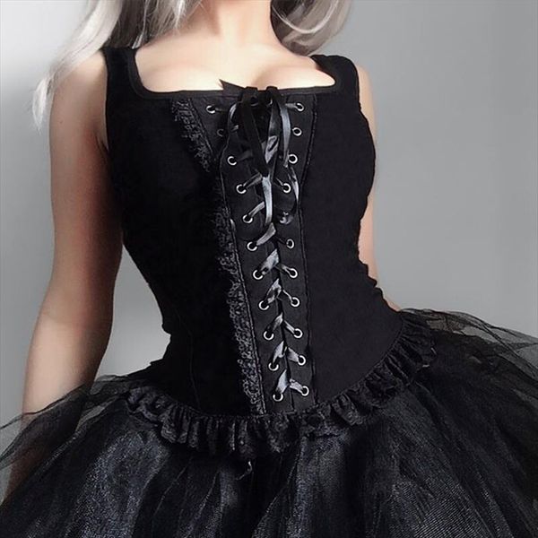 black bandage tank gothic grunge vintage lace women tank streetwear sleeveless sext mesh ruch ruffle, White
black bandage tank gothic grunge vintage lace women tank streetwear sleeveless sext mesh ruch ruffle, White