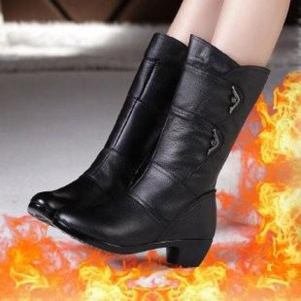 women's mother female ladies leather shoes boots botas knee high zipper winter warm plush mid calf plus size mid-calf snow boot, Black
women's mother female ladies leather shoes boots botas knee high zipper winter warm plush mid calf plus size mid-calf snow boot, Black