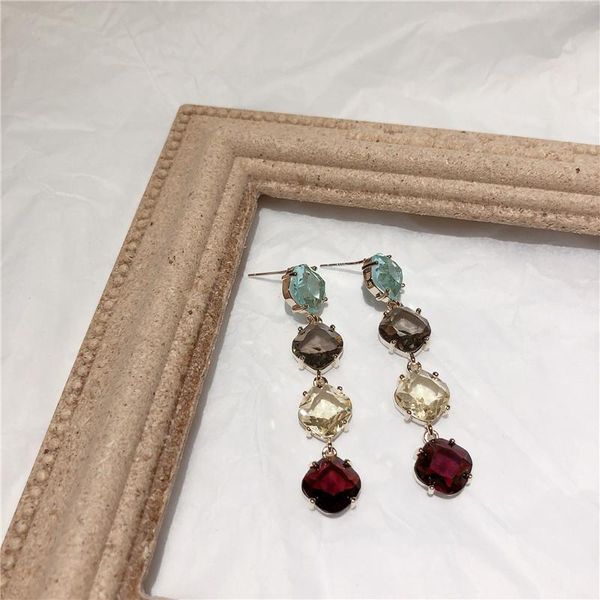 new ladies' popular korean style personality european and american contrast color earrings, Silver
new ladies' popular korean style personality european and american contrast color earrings, Silver