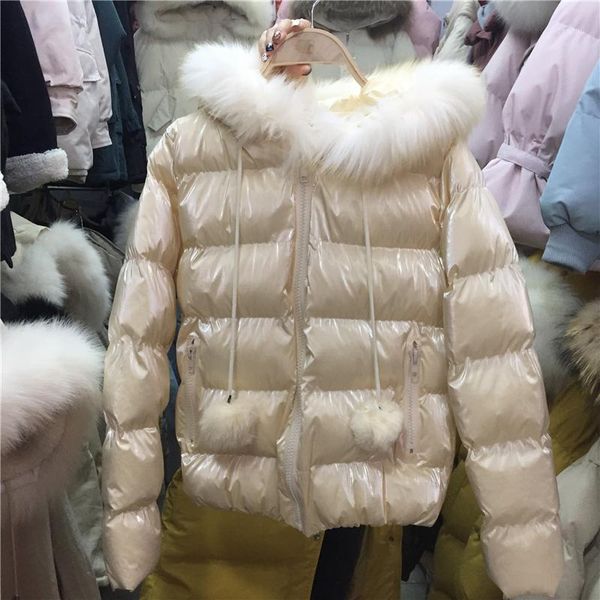 2019 new winter women's coat glossy jacket real fur collar hooded thick slim-fit cotton padded female coat manteau femme1, Black
2019 new winter women's coat glossy jacket real fur collar hooded thick slim-fit cotton padded female coat manteau femme1, Black