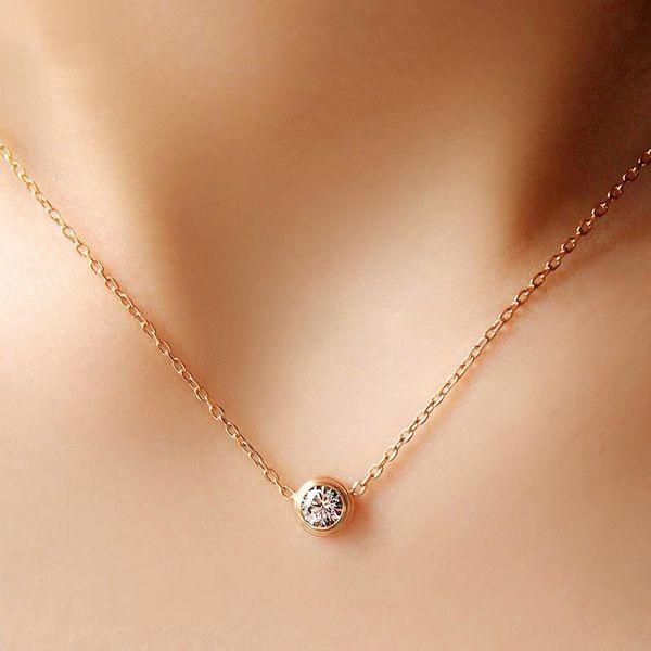 chains simple round pendant necklace crystal rose gold fashion clavicular chain jewelry wholesale, Silver
chains simple round pendant necklace crystal rose gold fashion clavicular chain jewelry wholesale, Silver