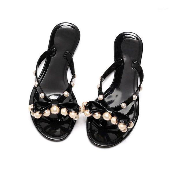 women's shoes 2019 summer new sandals and slippers flat with bow pearl slippers flip-flops garden jelly beach sandals plus size1, Black
women's shoes 2019 summer new sandals and slippers flat with bow pearl slippers flip-flops garden jelly beach sandals plus size1, Black