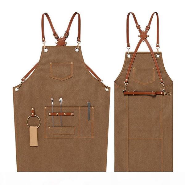 canvas apron cowhide leather strap barista bartender pastry uniform barber florist hairdresser gardener painter work wear e45
canvas apron cowhide leather strap barista bartender pastry uniform barber florist hairdresser gardener painter work wear e45