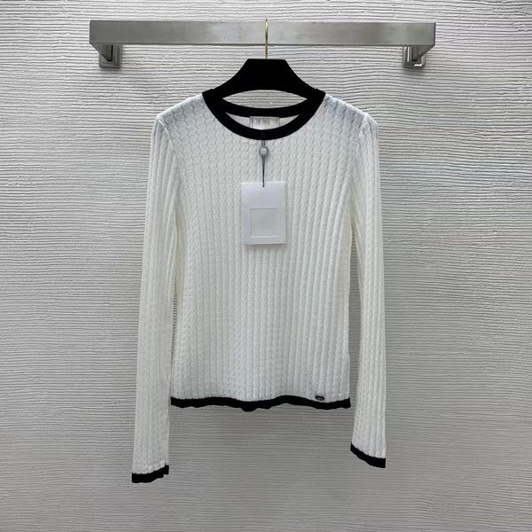 2022 spring summer o neck long sleeve women's sweater high end jacquard pullover women designer 0228-7, White;black
2022 spring summer o neck long sleeve women's sweater high end jacquard pullover women designer 0228-7, White;black