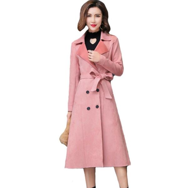 women's trench coats windbreak women 2021 retro turn down collar belt faux chamois wind coat artificial schammy casual female, Tan;black
women's trench coats windbreak women 2021 retro turn down collar belt faux chamois wind coat artificial schammy casual female, Tan;black