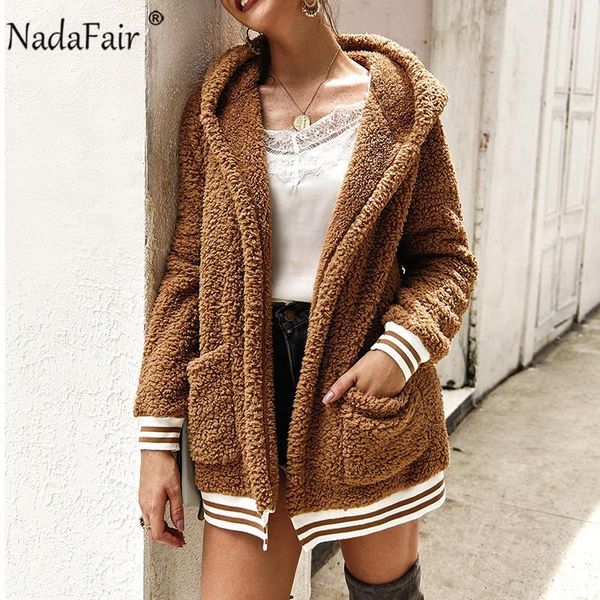 nadafair faux fur jacket coat women autumn winter hooded pockets plus size casual teddy coat open stitch fleece plush overcoat1, Black
nadafair faux fur jacket coat women autumn winter hooded pockets plus size casual teddy coat open stitch fleece plush overcoat1, Black