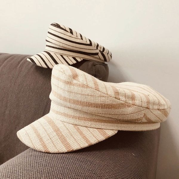 new striped cotton linen women spring summer flat-ed military peaked fashion visor sun cap t200720, Blue;gray
new striped cotton linen women spring summer flat-ed military peaked fashion visor sun cap t200720, Blue;gray