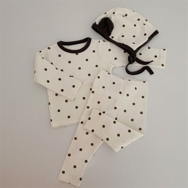 baby boys girls pure cotton dot clothes sets infant kids toddler long sleeve pants and hat suits lj201223, White
baby boys girls pure cotton dot clothes sets infant kids toddler long sleeve pants and hat suits lj201223, White