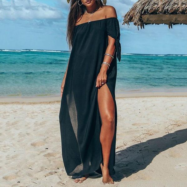 women summer dress off shoulder short sleeve red black chiffon dress high split long maxi beach sundress designer clothes, Black;gray
women summer dress off shoulder short sleeve red black chiffon dress high split long maxi beach sundress designer clothes, Black;gray