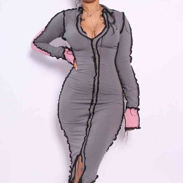 dress woman long sleeve patchwork irregular skinny midi dress autumn winter women fashion v-neck party club outfits, Black;gray
dress woman long sleeve patchwork irregular skinny midi dress autumn winter women fashion v-neck party club outfits, Black;gray