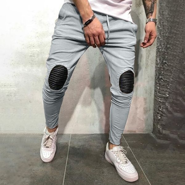 hip skinny cotton blend trousers men fashions sweatpants long pencil pants male bandage patchwork sports joggers pantolon 3#, Black
hip skinny cotton blend trousers men fashions sweatpants long pencil pants male bandage patchwork sports joggers pantolon 3#, Black