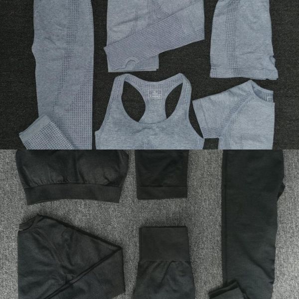 5 pcs women seamless yoga set fitness sports suits gym clothing yoga t-shirts+high waist leggings+bra+shorts workout pants c0122, Black;white
5 pcs women seamless yoga set fitness sports suits gym clothing yoga t-shirts+high waist leggings+bra+shorts workout pants c0122, Black;white