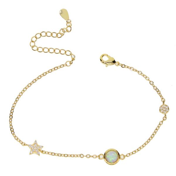fashion brand design anniversary fire opal silver color star connector charm bracelets for women precious fashion jewelry, Golden;silver
fashion brand design anniversary fire opal silver color star connector charm bracelets for women precious fashion jewelry, Golden;silver
