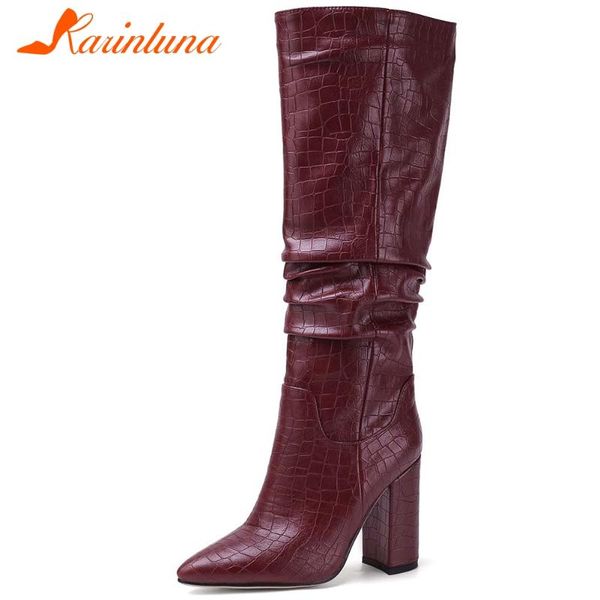 karin new big size 34-43 female autumn concise boots pointed toe thick high heels pleated women boots knee high women shoes, Black
karin new big size 34-43 female autumn concise boots pointed toe thick high heels pleated women boots knee high women shoes, Black