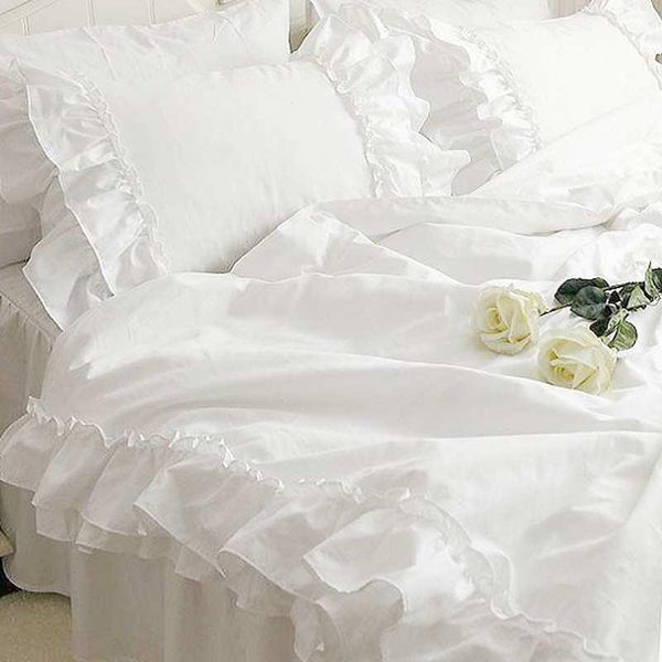 bedding sets white princess luxury 4pcs solid color bed skirt cotton korean ruffles duvet cover sheet pillowcases qeen king
bedding sets white princess luxury 4pcs solid color bed skirt cotton korean ruffles duvet cover sheet pillowcases qeen king