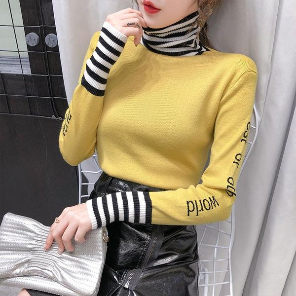 # 6299 желтый свитер женщины turtleneck pullovers сексуальная корейская мода тонкий сращенный цвет тонкий вязаный свитер женской водолазки, White;black
# 6299 желтый свитер женщины turtleneck pullovers сексуальная корейская мода тонкий сращенный цвет тонкий вязаный свитер женской водолазки, White;black
