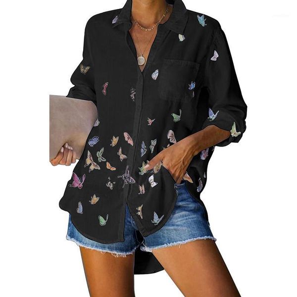2020 women blouses butterfly print dance shirt women turn down collar long sleeve shirts plus size streetwear blouse1, White
2020 women blouses butterfly print dance shirt women turn down collar long sleeve shirts plus size streetwear blouse1, White