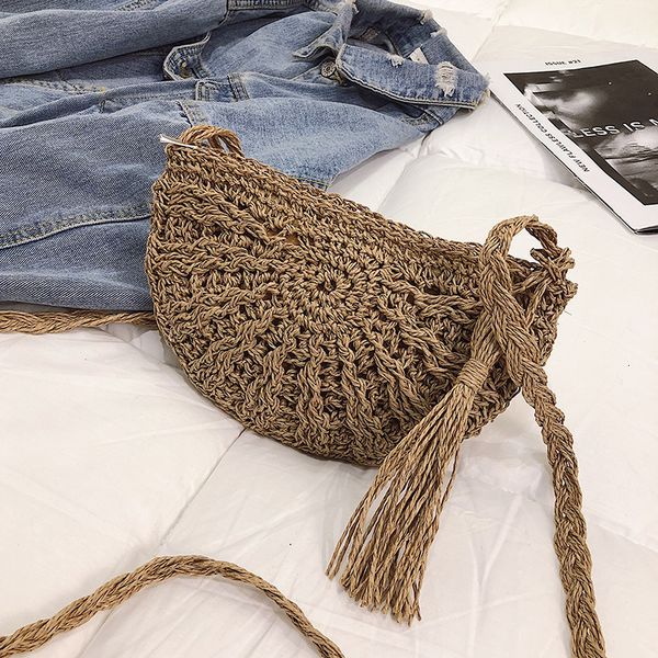 hbp non-brand one shoulder crossbody new forest woven bag handmade semi round tassel versatile beach bag sport.0018
hbp non-brand one shoulder crossbody new forest woven bag handmade semi round tassel versatile beach bag sport.0018