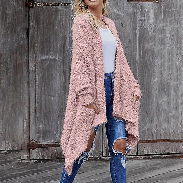 women's jackets women casual long sleeve irregular hem solid pocket cardigan plush coat autumn thin female fur femme 20211, Black;brown
women's jackets women casual long sleeve irregular hem solid pocket cardigan plush coat autumn thin female fur femme 20211, Black;brown